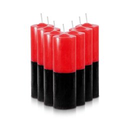 Kit 7 Velas Votivas 7 Dias Bicolor Vermelha Preta 250g 100% Parafina - 1