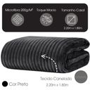 Ver imagem 1 de Cobertor Manta Casal Soft Canelada 2,20m x 1,80m Califórnia Cor Cinza