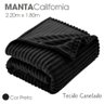 Cobertor Manta Casal Soft Canelada 2,20m X 1,80m Califórnia Cor Cinza - 2