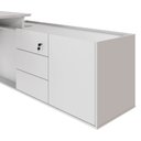 Ver imagem 6 de Mesa L Diretor Escritório com Armário Lateral 3 Gavetas 200cm Industrial Tampo Cavado e Pés Metal Executive Cinza