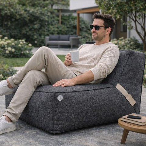 Puff Flutuante Levv Outdoor Good Pufes Impermeável para Piscina, Jardim e Área Externa - Cinza