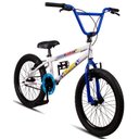 Ver imagem 1 de Bicicleta Aro 20 Bmx Infantil Flay Aro Aero Freio V-brake Menino 6, 7, 8, 9, 10 + Anos - Branco+azul