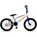 Ver imagem 2 de Bicicleta Aro 20 Bmx Infantil Flay Aro Aero Freio V-brake Menino 6, 7, 8, 9, 10 + Anos - Branco+azul