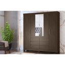 Ver imagem 1 de Guarda Roupa Casal 4 Portas (2 C/ Espelho) e 6 Gavetas Cadis Café Touch - Demóbile
