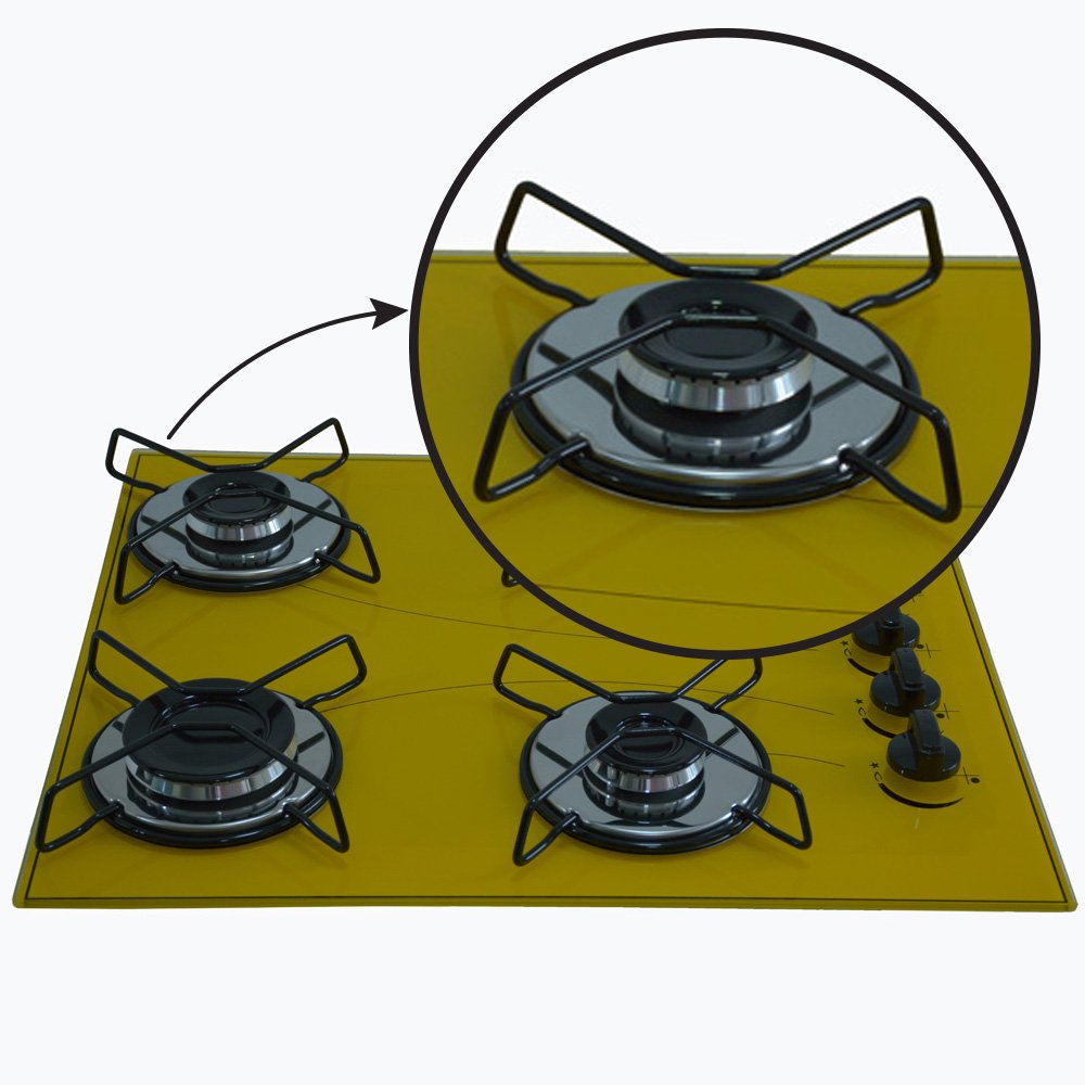 Cooktop Gás 4 Bocas Ultra Chama 127/220 Amarelo - 4