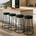 Ver imagem 2 de Kit 4 Banquetas Roma 70cm Couríssimo Preto - Salaone