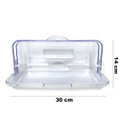 Ver imagem 5 de Porta Pão Acrílico Cristal Tampa Dupla Basculante Articulada