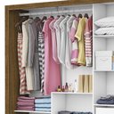 Ver imagem 6 de Guarda Roupa Casal com Espelho 3 Portas de Correr 3 Gavetas 6 Prateleiras 179cm Dubai Cinamomo - Carioca Móveis