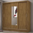 Ver imagem 2 de Guarda Roupa Casal com Espelho 3 Portas de Correr 3 Gavetas 6 Prateleiras 179cm Dubai Cinamomo - Carioca Móveis