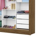 Ver imagem 5 de Guarda Roupa Casal com Espelho 3 Portas de Correr 3 Gavetas 6 Prateleiras 179cm Dubai Cinamomo - Carioca Móveis