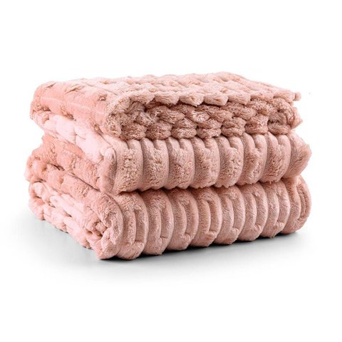 Cobertor Queen Polar Manta Flannel Ultrasoft - Blush - 100% Poliéster