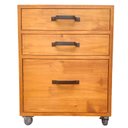 Ver imagem 3 de Gaveteiro de Madeira Pinus com 3 Gavetas e 4 Rodízios Tonalidade Castanheira