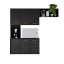 Ver imagem 3 de Armário de Cozinha Compacto com Nicho para Micro-ondas, 5 Portas e 2 Gavetas Preto
