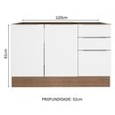 Ver imagem 4 de Balcão de Pia Stella 2 Portas 3 Gavetas Rustic Branco Madesa