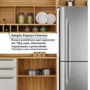 Ver mais imagens de Cozinha Compacta Modulada 100% MDF 4 Peças 7 Portas 5 Gavetas e Vidro 274cm Vicenza Espresso Móveis Branco/Amêndoa