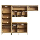 Ver imagem 4 de Cozinha Compacta Modulada 100% MDF 4 Peças 7 Portas 5 Gavetas e Vidro 274cm Vicenza Espresso Móveis Branco/Amêndoa