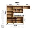 Ver imagem 3 de Cozinha Compacta Modulada 100% MDF 4 Peças 7 Portas 5 Gavetas e Vidro 274cm Vicenza Espresso Móveis Branco/Amêndoa