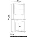 Ver imagem 4 de Cristaleira com Portas Vidro 88cm Pé Madeira Rubia Freijó F07 - Mpozenato