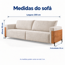 Ver imagem 3 de Sofá Living Fixo Urban 2m Molas Bonnel Espuma D28 - Bege