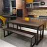 Mesa Jantar Estilo/Modelo Industrial com 1 banco (2,00x90) - 1