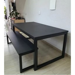 Mesa Jantar Estilo/Modelo Industrial com 1 banco (2,00x90) - 3
