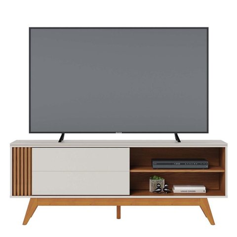 Rack para Tv até 60 Polegadas 1 Porta Otawa Freijó e Off White 160cm