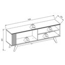 Ver imagem 6 de Rack para Tv até 60 Polegadas 1 Porta Otawa Freijó e Off White 160cm