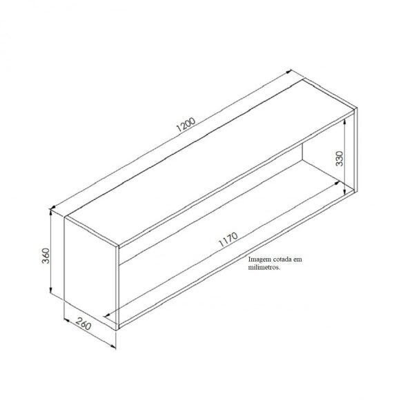 Nicho Parede Horizontal Organizador Multiuso Funcionale Art in Móveis - 3