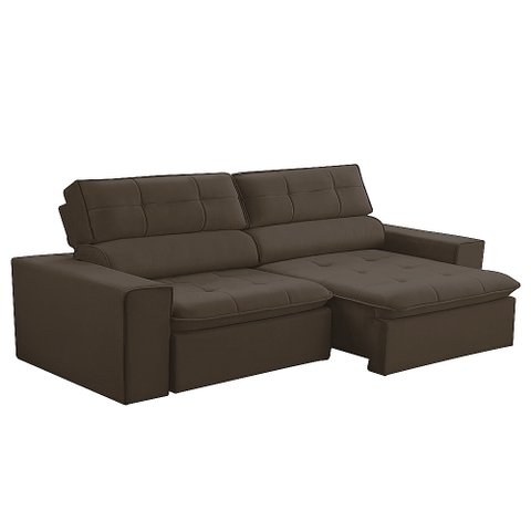 Sofá Retratil Reclinável 2 Lugares 160cm Confortável Megasul:veludo Marrom