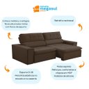 Ver imagem 5 de Sofá Retratil Reclinável 2 Lugares 160cm Confortável Megasul:veludo Marrom