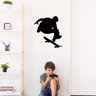 Adesivo de Parede Skatista Manobra Skate Quarto Adolescente Kanto Store Preto - 1