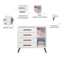 Ver mais imagens de Quarto de Bebê Completo Q Encanto Retrô com Berço Mini Cama Guarda Roupa Cômoda e Colchão Movellu