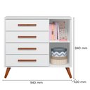 Ver imagem 5 de Quarto de Bebê Completo Q Encanto Retrô com Berço Mini Cama Guarda Roupa Cômoda e Colchão Movellu