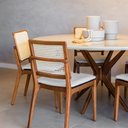 Ver imagem 2 de Cadeira para Mesa de Jantar Adele 44cm Madeira Maciça | Linho Cinza - Sallar Home