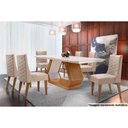 Ver imagem 1 de Sala de Jantar Completa Alvorada C- Tampo Madeirado C- Vidro 180x90cm e 6 Cadeiras Dafne Imbuia-