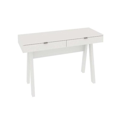 Mesa Escrivaninha Juvenil ME4128 c/ 2 Gavetas Branco - Tecno Mobili