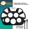 BATERIA ELETRONICA DIGITAL PORTATIL 10 PADS 2 PEDAIS COM ESTILO MUSICAIS - 5