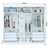 Guarda-roupa Casal Bulls com Espelho 100% Mdf 6 Portas 6 Gavetas Bom Pastor - Amêndoa - 3