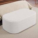 Ver imagem 3 de Kit 02 Puffs Decorativos Orgânico para Living Quarto 100cm Doha W01 Bouclê Cru - Lyam Decor