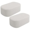 Ver imagem 1 de Kit 02 Puffs Decorativos Orgânico para Living Quarto 100cm Doha W01 Bouclê Cru - Lyam Decor