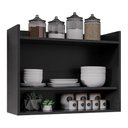 Ver imagem 4 de Armário Aéreo Cozinha Multiuso Cecília 70cm 02 Portas Preto - Desk Design
