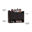 Ver imagem 2 de Armário Aéreo Cozinha Multiuso Cecília 70cm 02 Portas Preto - Desk Design