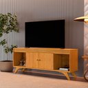 Ver imagem 3 de Rack Sevilha para TV 55" 160cm MDF com Portas Giratórias Amadeirado Mavaular Móveis