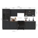 Ver imagem 4 de Armário de Cozinha Modulada Completa Fidelitá Nara 100% MDF 6 Peças 360cm 16 Portas 2 Gavetas sem