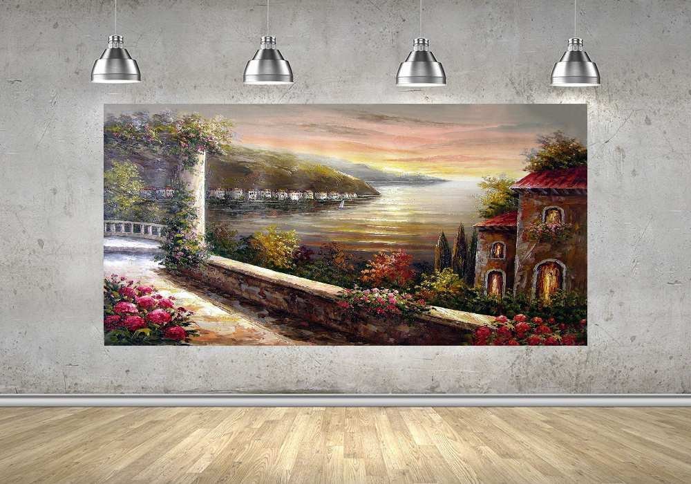 Quadro Pintura Paisagem Óleo Sobre Tela 3001: 60cm (A) x 110cm (L) - 4