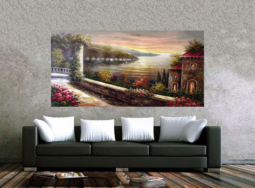 Quadro Pintura Paisagem Óleo Sobre Tela 3001: 60cm (A) x 110cm (L) - 2