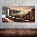 Ver imagem 1 de Quadro Pintura Paisagem Óleo Sobre Tela 3001: 60cm (A) x 110cm (L)