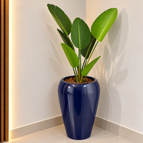 Vaso de Fibra de Vidro 62cm Tóquio m Auto Brilho Vietnamita Azul Noturno