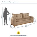 Ver imagem 3 de Sofá Living 2 Lugares 210cm com Base de Madeira Sidney