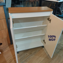 Ver imagem 2 de Sapateira para Hall de Entrada com Branco e Amadeirado 2 Portas - Mdf